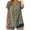 Army Green, variant on Womens Button Down Tunic Blouses Boho Lace Henley Neck Tops Summer Rolled Short Sleeve Shirts Red M