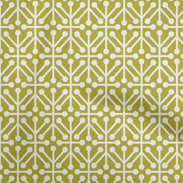 oneOone Rayon Olive Green Fabric Geometric Fabric For Sewing Printed Craft Fabric By The Yard 56 Inch Wide