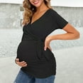 thumbnail image 3 of Askfv Women's Maternity Shirts Short&Long Sleeve V-Neck Comformation Cute Maternity Tops, 3 of 6