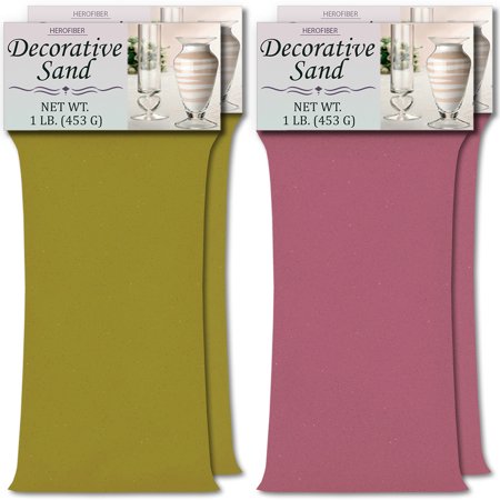 Lavender And Linen HeroFiber Colored Unity Sand (4 lbs.) - Lime Yellow and Lavender - 2 lbs. per Color - Decorative Art Sand for Weddings, Vase Filling, Kids’ Craft Play ()
