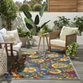 thumbnail image 4 of Nourison Aloha Indoor/Outdoor Navy Multicolor 5'3" x 7'5" Area Rug (5x7), 4 of 10