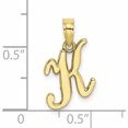 thumbnail image 3 of 10K Yellow Gold Polished K Script Initial Charm (19.5 X 10.8) Made In United States 10k6422k, 3 of 5