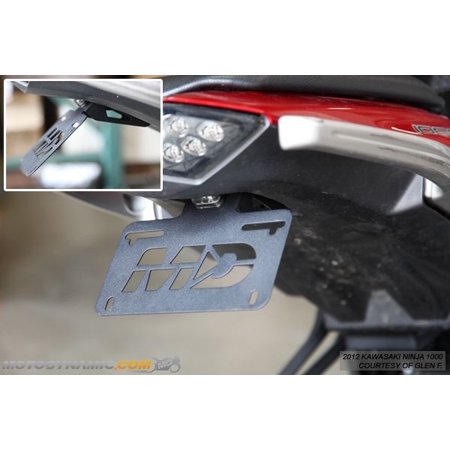 Kawasaki Z1000 (2014-2016) Fender Eliminator Kit - Direct Bolt-On, Includes LED Plate Light, Matte Black