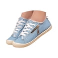 thumbnail image 3 of AUDeals Women’s Casual Sneakers Side Zipper Canvas Shoes Lace Up Lightweight Flat Walking Tennis Shoes Comfortable Loafers (Sky Blue, 8), 3 of 8