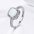 thumbnail image 3 of LPSSTORE Bague en Opale Ronde Pierre Blanche Bijou de Main Bague de Mode, 3 of 4