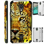 WORLD ACC Silver Guard Case Compatible for Coolpad Legacy S Brushed Metal Texture Hybrid TPU Phone Cover (Cheetah Half