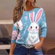 thumbnail image 5 of Tops de Cuello Redondo para las Mujeres Blusas Casuales 3/4 Manga Impresa Camiseta de Carnaval Moda Verano, 5 of 7