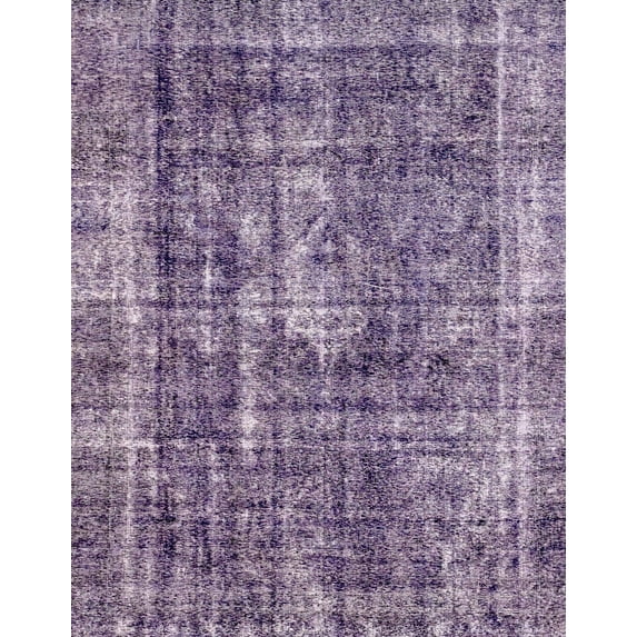 Ahgly Company Machine Washable Indoor Rectangle Abstract Purple Area Rugs, 4' x 6'