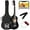 Black(30in), variant on PRZL 30in Kids Acoustic Guitar, All-in-One Beginner Starter Kit w/Strap, Case, Extra Strings, Rosette Inlay - Blueburst