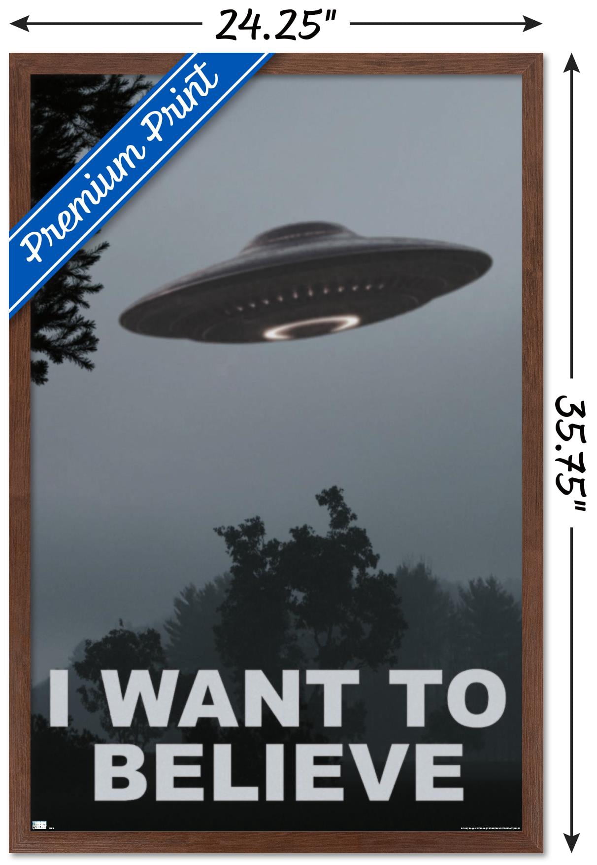 I Want To Believe Wall Poster, 22.375" x 34" Framed