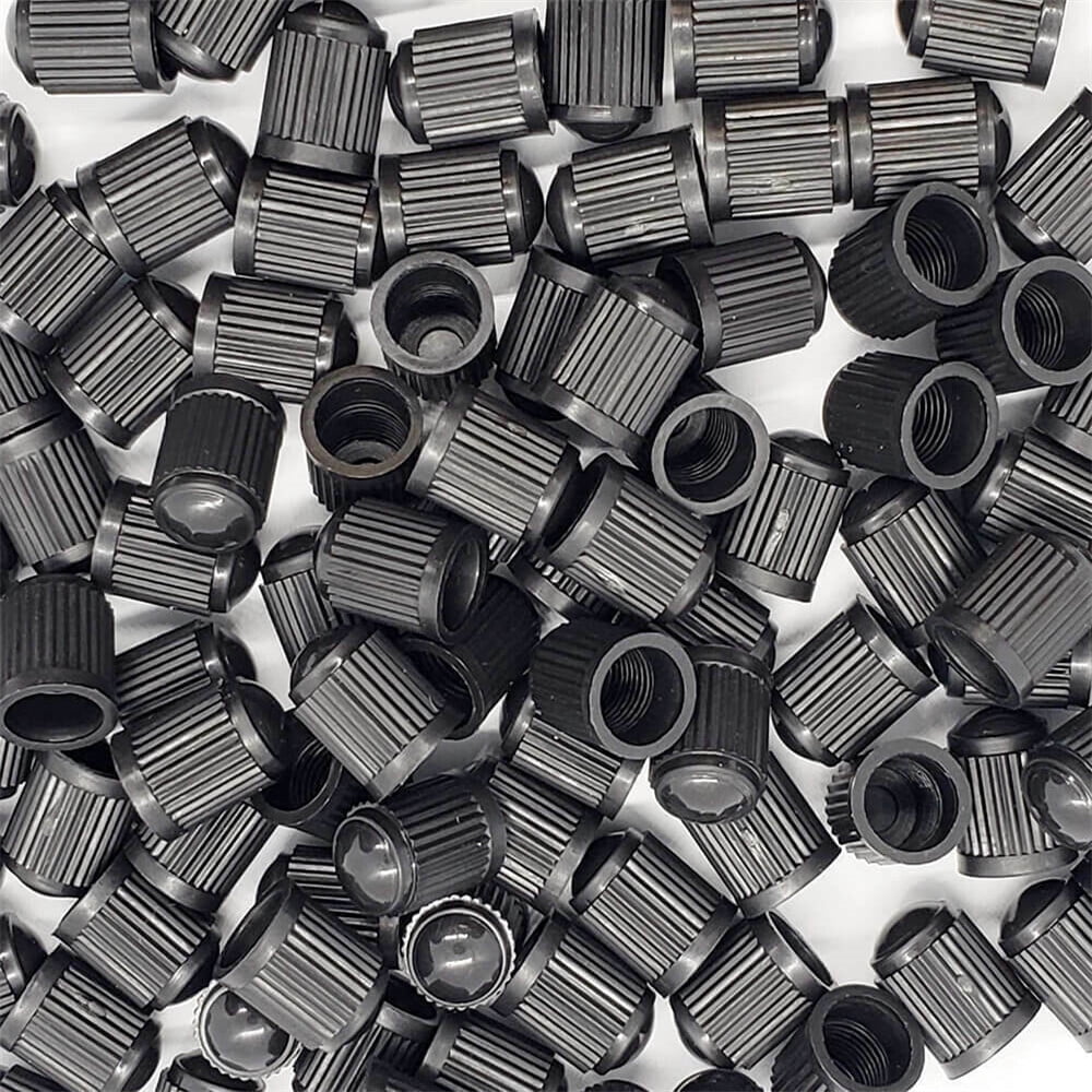 1000pcs BLACK PLASTIC TIRE VALVE STEM CAPS Universal, Fits on all Vehicles