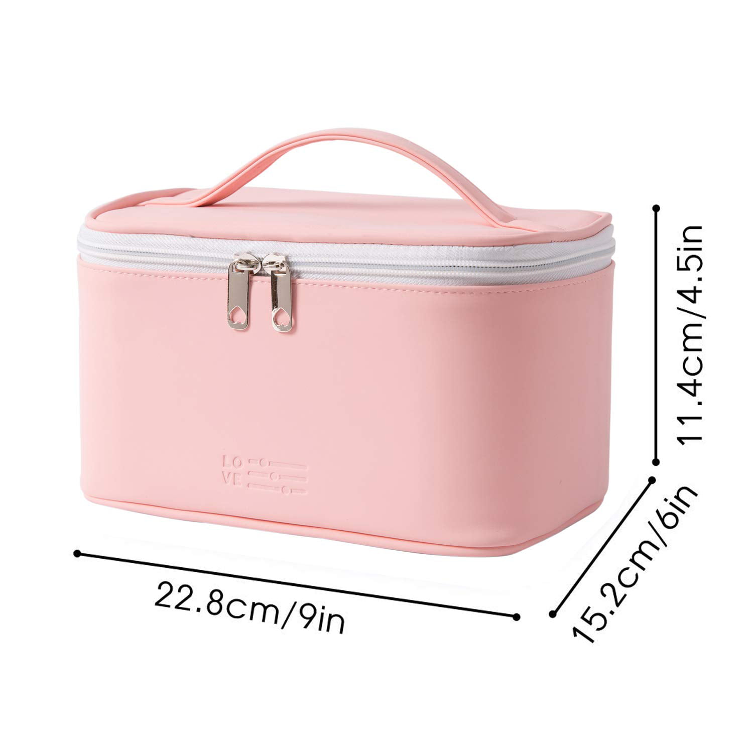 Cute Makeup Bag Small Cosmetic Bags for Women Medium Pouch Toiletry Bag  Waterproof Organizer(Light Beige)