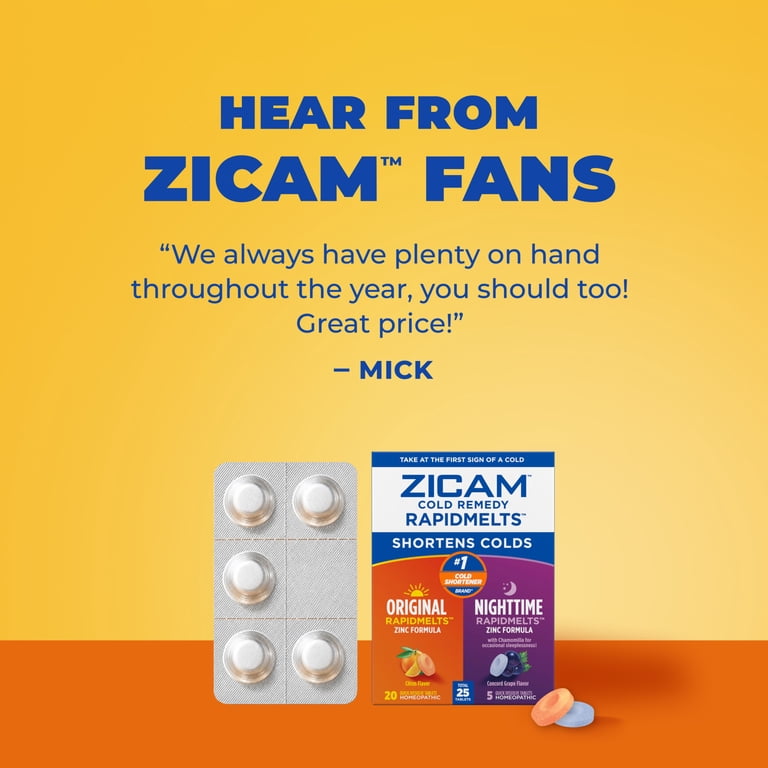 Zicam Cold Remedy Original + Nighttime RapidMelts Combo Pack