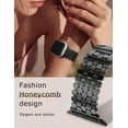 thumbnail image 3 of Wearlizer Compatible with Apple Watch Band 41/40/38/44/45/46/49/42mm Women, Dressy Honeycomb Metal Watch Band Designer Bracelet Wristband for iWatch Series 10 9 8 7 6 5 4 3 Ultra SE, 3 of 5