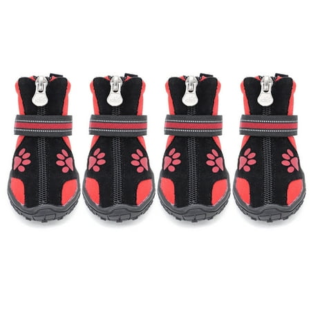 Beirui Anti-Slip Dog Shoes Pet Rain Boots Booties Waterproof Reflective Paw Protector