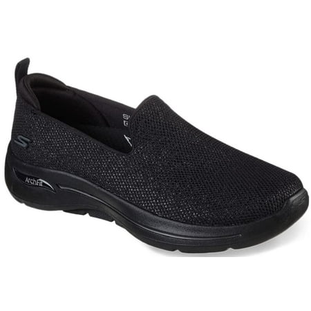 Skechers Women's Go Walk Arch Fit Vividly in Black Shimmer with ...