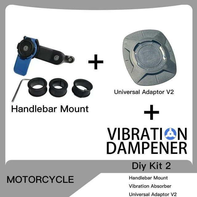 Motorcycle Handlebar Stem Fork Mount Holder Phone Mount Universal Adaptors 1 ball Mirror Scooter Mount VIBRATION DAMPENER Lock