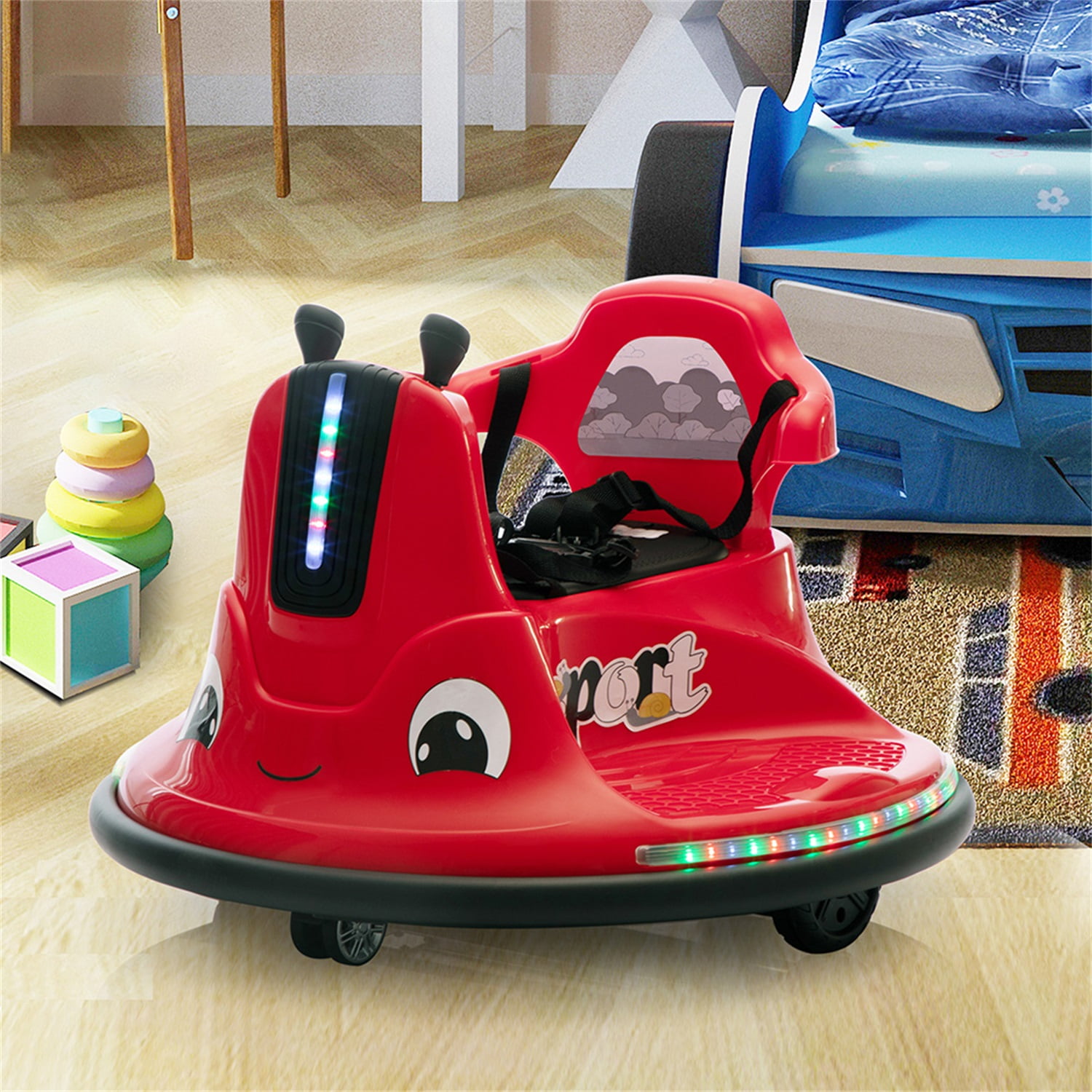 CIPACHO Ride On Bumper Car for Kids, 12V Snail-Shaped Kids Electric Vehicle Car with Remote Control, LED Lights, Music, 360 Degree Rotate, Toddler Race Toys, 3-8 Years Old, Red CIPACHO Ride On Bumper Car for Kids, 12V Snail-Shaped Kids Electric Vehicle Car with Remote Control, LED Lights, Music, 360 Degree Rotate, Toddler Race Toys, 3-8 Years Old, Red
