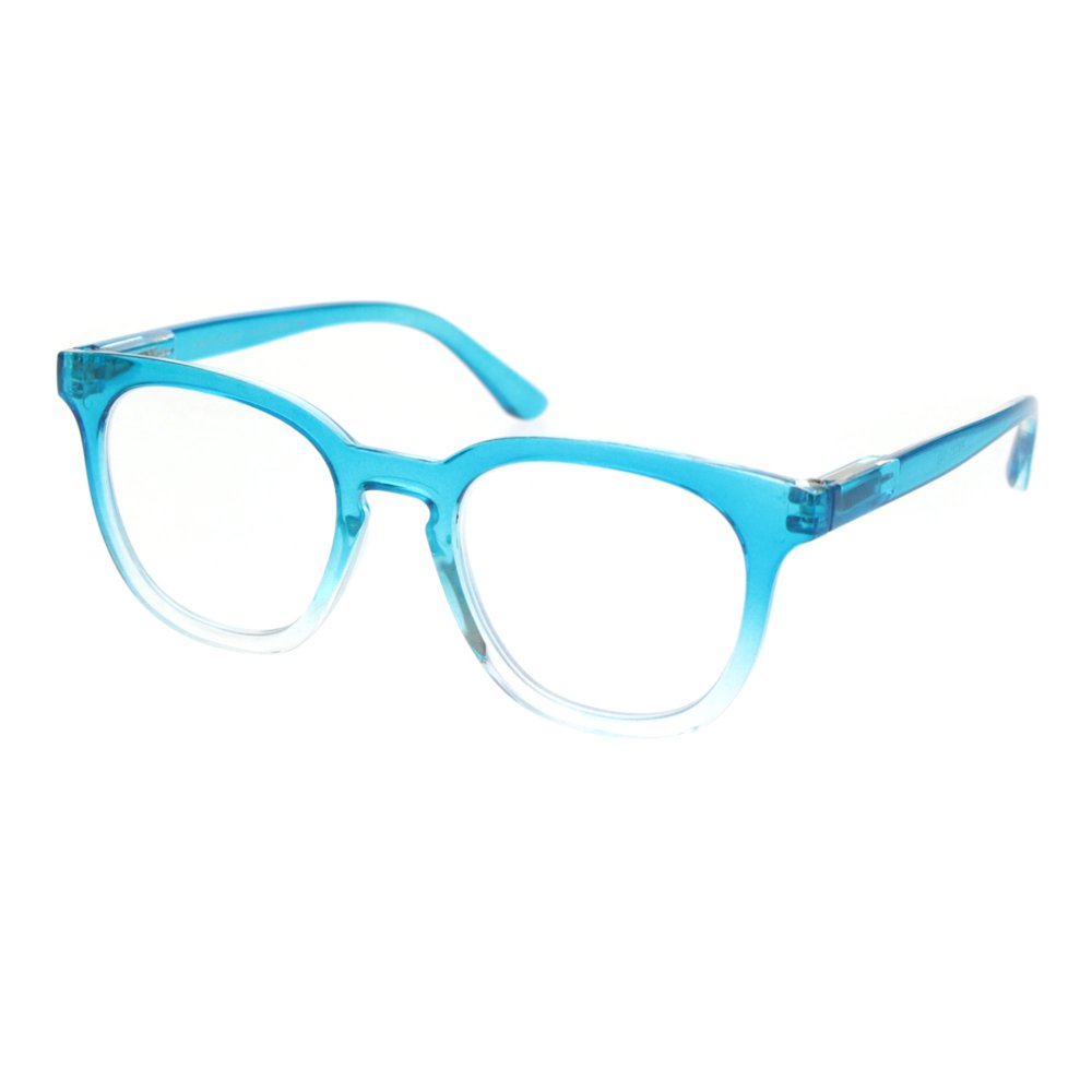 Retro Hipster Plastic Horned Rim Mod Fashion Reading Glassess Blue +2.