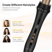 Prizm 5 in 1 Curling Wand Set, 11 Temp Settings Curling iron, Interchangeable Tourmaline Ceramic Barrels Hair Wand, Brown