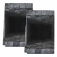 thumbnail image 2 of Optical Illusion Kitchen Towels Set of 2, Abstract 3D Black Grey Looks Like Holes Absorbent Dish Towels for Kitchen, Microfiber Hand Towel, Quick Drying Tea Towel for Cleaning Decorative Dishcloths, 2 of 7