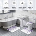 thumbnail image 5 of Purple Eucalyptus Bath Mat 3 Piece Bathroom Rug Set, Botanical Plant Rustic Branch Floral Non Slip Bath Rug Contour Mat and Toilet Lid Cover, Absorbent Shower Mats Soft Bath Rugs and Mats Sets, 5 of 8
