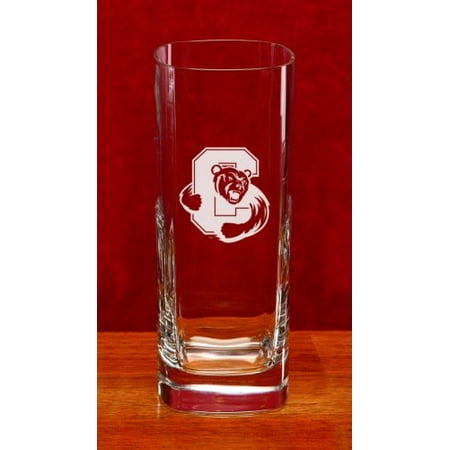 Cornell Big Red Deep Etched Square Highball Glass