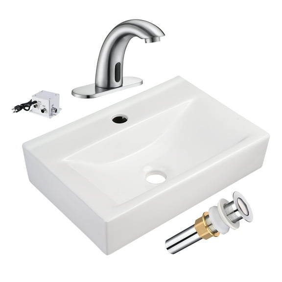 Aquaterior 5" Touchless Bathroom Faucet with Rectangle Vessel Sink Auto Sensor