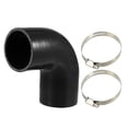 thumbnail image 1 of Manguera de silicona Unique Bargains Codo de 90 grados ID 63mm 2.5 color negro para tubería de entrada de Intercooler con 2 abrazaderas, 1 of 6