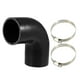 thumbnail image 1 of Manguera de silicona Unique Bargains Codo de 90 grados ID 63mm 2.5 color negro para tubería de entrada de Intercooler con 2 abrazaderas, 1 of 6