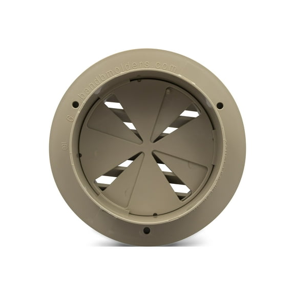 B&B Molders Thetford RV Replacement Parts and Accessories Camper Thermovent 4 inch Ducted Heat Vent With Damper Tan Brown PN 94269