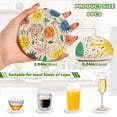 thumbnail image 3 of Haosy Set of 6 Drink Woven Coaster with Holder Heat Resistant Non-Slip Bar Coasters 4 Inches Hand Drawn Sun, 3 of 7