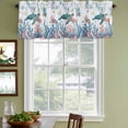 thumbnail image 3 of Turtle Coastal Curtain Valances for Windows, Kitchen Valance Window Treatments Panel 2 Pack, Summer Beach Ocean Shell Jellyfish Starfish Rod Pocket Short Curtains for Bathroom Bedroom 42 x 18 Inch, 3 of 8