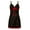 Black, variant on Lovskoo Womens 2024 Satin Sleepwear Lace Babydoll V Neck Side Slit Sleepwear Nightgowns for Women 2024 Chemise Black