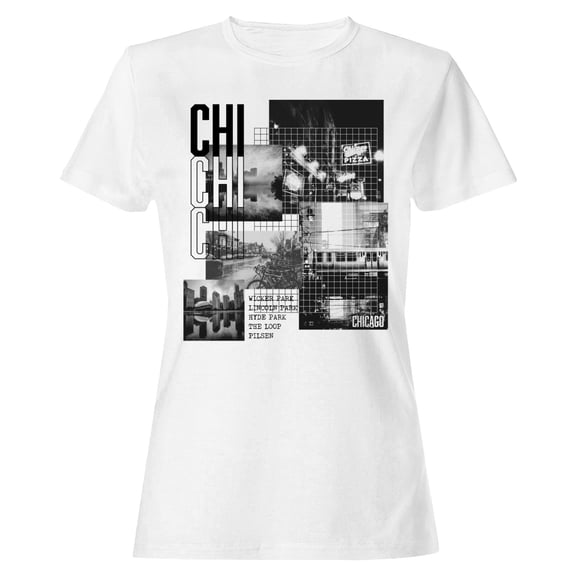 Chicago Urban Collage Women's White T-shirt