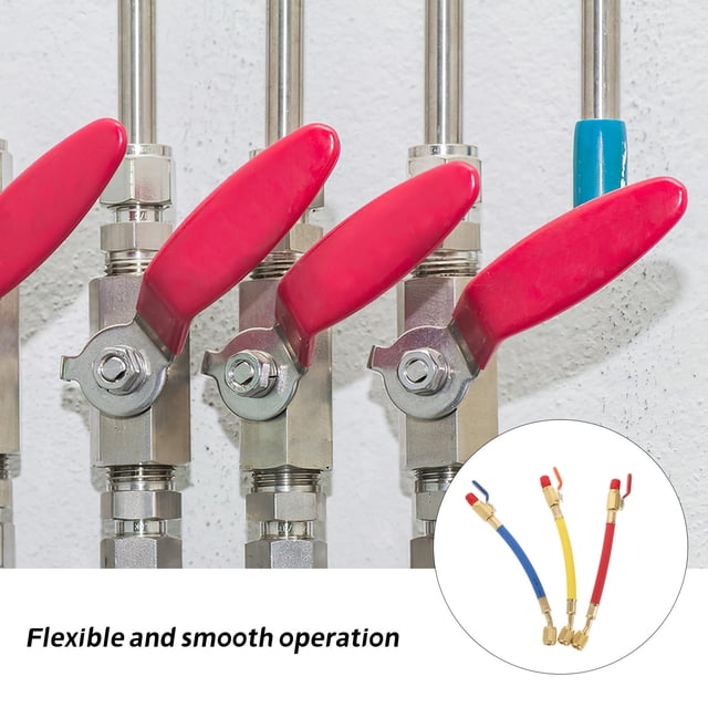 HONMEET Valves à Bille de Tuyau de Chargement de Réfrigérant CVC 3 Pcs pour Haute Pression Résistantes et Outils de Récupération de Réfrigérant