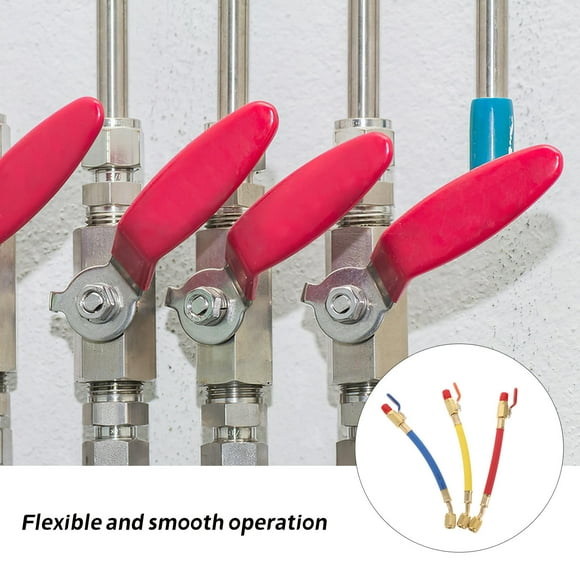 HONMEET Valves à Bille de Tuyau de Chargement de Réfrigérant CVC 3 Pcs pour Haute Pression Résistantes et Outils de Récupération de Réfrigérant