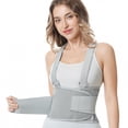 thumbnail image 5 of Faja lumbar NeoTech Care con tirantes/correas para hombros - Ligera y transpirable - Cinturón de soporte lumbar para dolor lumbar - Corrector de postura, trabajo, gimnasio - Color gris (talla L), 5 of 5