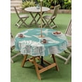 thumbnail image 4 of Outdoor Tablecloth with Umbrella Hole for Patio/Picnic/Party/Camping, Turquoise Starfish Coastal Waterproof Table Cloth Round Cover Washable, Shell Summer Beach Nautical (Dia 54"), 4 of 9