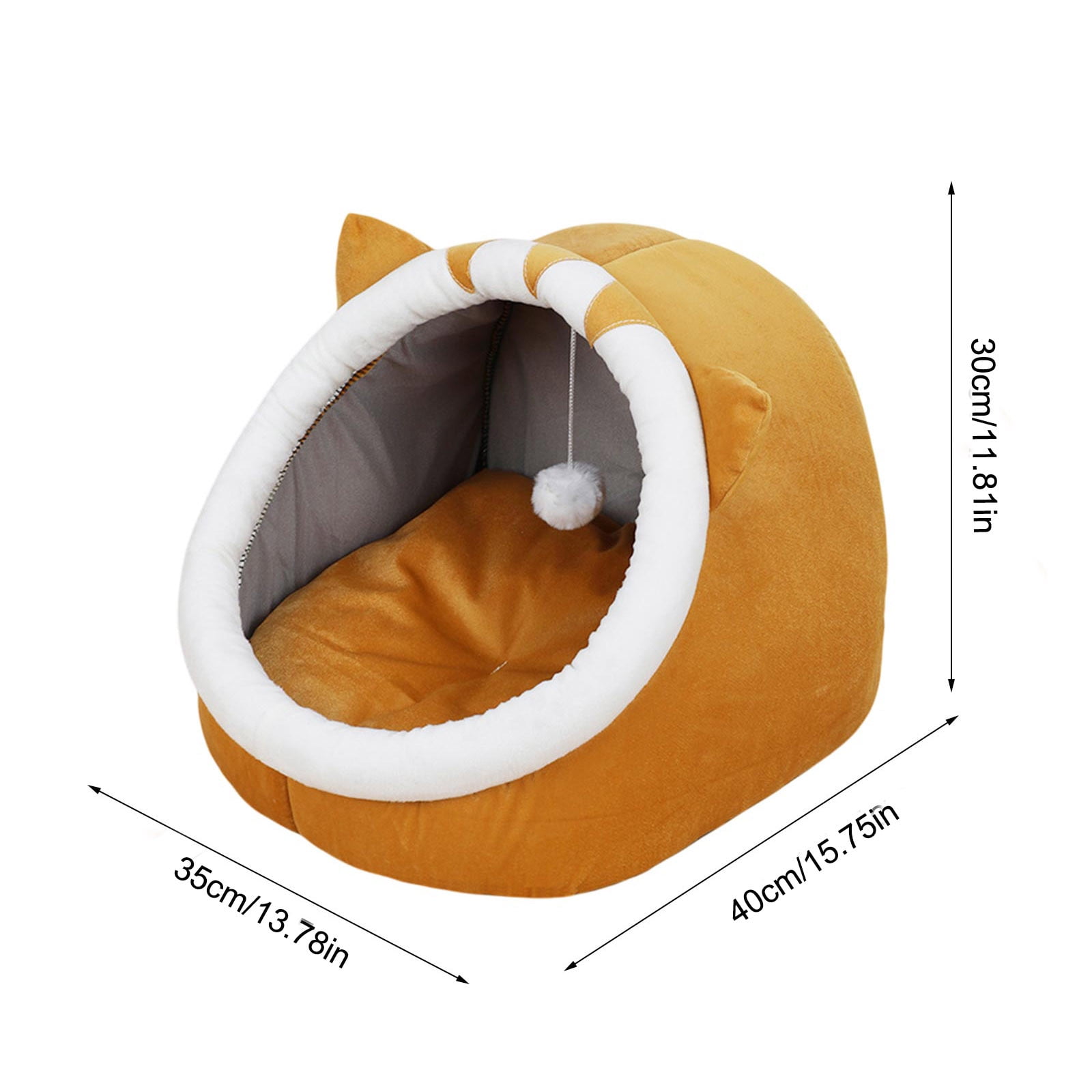 Semi-Closed Cat and Dog Bed, Removable Washable Pet Litter Mat and Kennel Cushion, Plush Warm Flock House for Indoor Cats, Dogs, Kittens, and Puppies, Comfortable Winter Pet Sleeping Pad