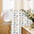 thumbnail image 2 of No Hook Shower Curtain with Built-in Rings - Cartoon Fishing Bait Hook Washable Waterproof Fabric Bathroom Curtains for Hotel,Rentals, 72 X 72 Inch Long , Colorful Fishes White, 2 of 9