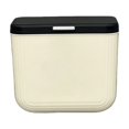 thumbnail image 2 of Cubo de basura de cocina de gran capacidad montado en la pared con tapa | Contenedor de residuos plásticos | Elegante diseño beige | Uso de almacenamiento versátil | Asas para facilitar el, 2 of 6