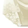 thumbnail image 4 of dazeni Women's Soft Satin Underwear Seamless High Waisted Ladies Panties Lace Trim Full Coverage Briefs X-Large Beige, 4 of 5