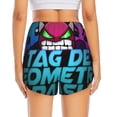 thumbnail image 2 of Lsque Geometry Dash Printed Women's Running Shorts with Liner Pockets,Elastic Quick Dry Workout Athletic Gym Yoga Shorts,Womens High Waist Shorts-Large, 2 of 9