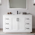 thumbnail image 2 of Wyndham Collection Miranda 54" Wood&Marble Single Bathroom Vanity in White/Black, 2 of 7