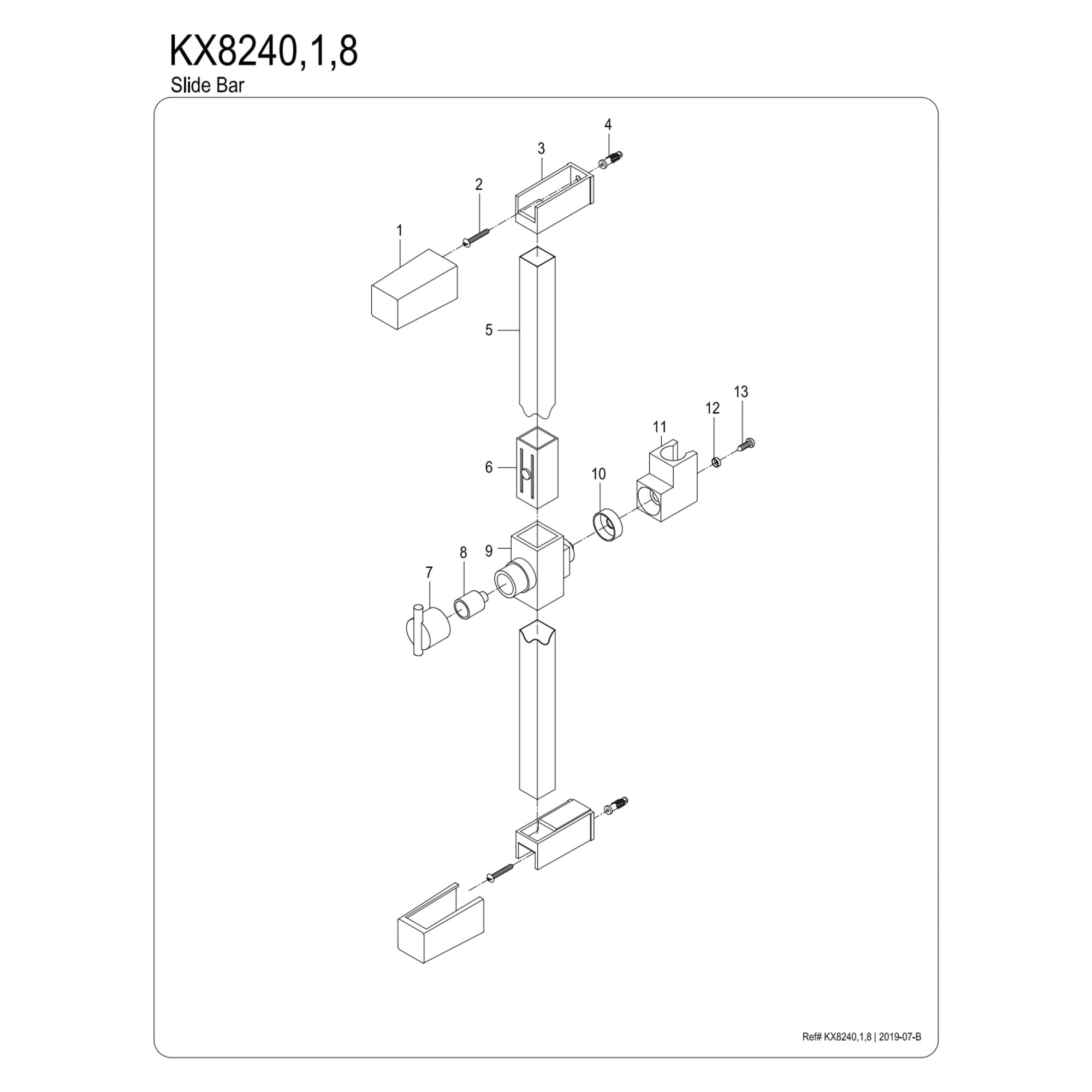 Kingston Brass KX8240 Claremont 24-Inch Stainless Steel Shower Slide Bar in Matte Black