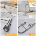 thumbnail image 5 of Hoimpro Grifo De Cocina Monomando De Níquel Cepillado Con Rociador Desplegable, Rotación De 360 ??Grados, 2 Funciones, Latón, Orificio Único O 3, 5 of 5