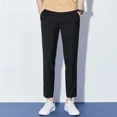 thumbnail image 2 of Pantalones de verano negros para hombre, pantalones de traje fluidos drapeados para hombre, 9 reseñas de ropa de diseñador recortada, muchos pantalones de moda, sastrería, 2 of 5