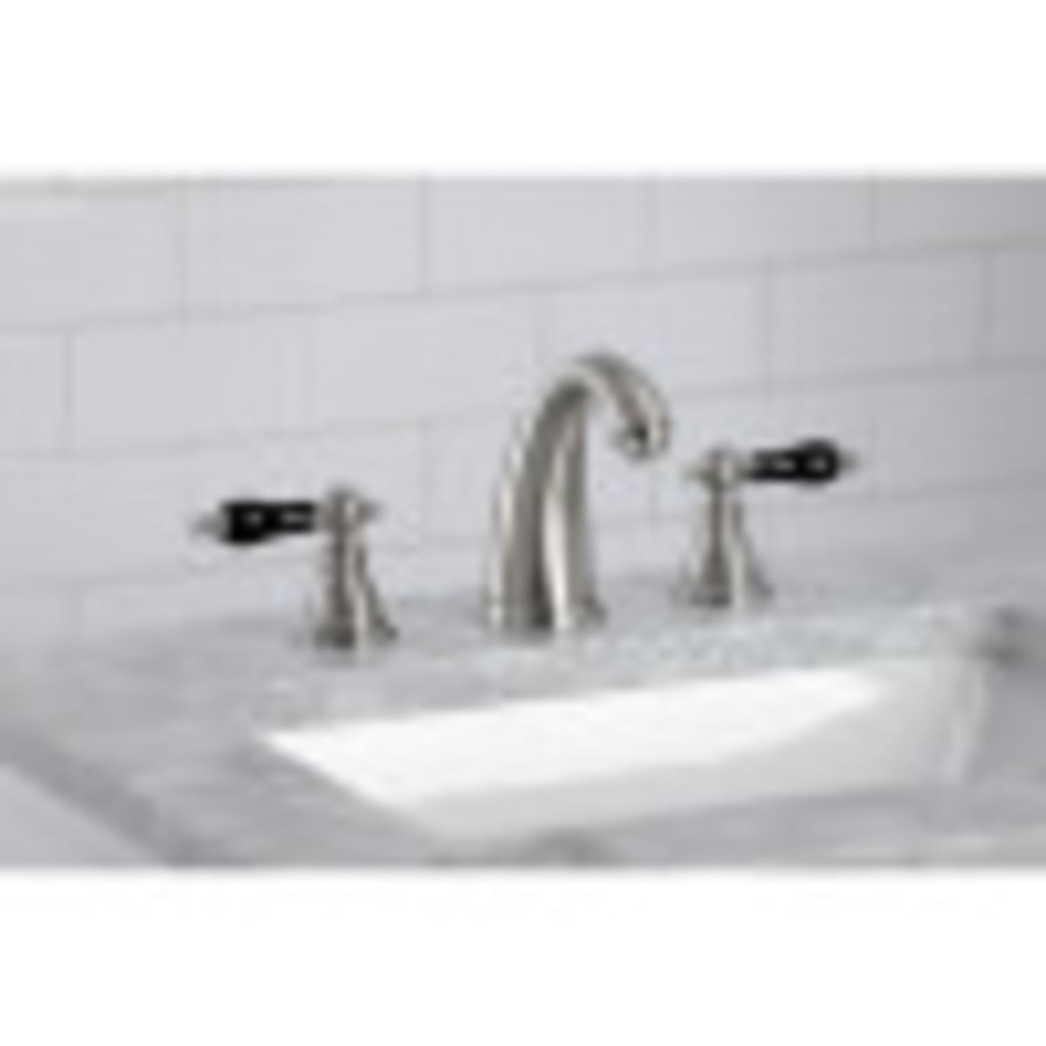 Kingston Brass KB988AKL Duchess Widespread Bathroom Faucet with Plastic Pop-Up, Brushed Nickel