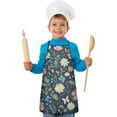 thumbnail image 2 of Pioneer Flower Floral Print Pattern Kids Aprons for Girls and Boys,Adjustable Neck Strap Toddler Aprons for Kids Cooking Baking, 2 of 7